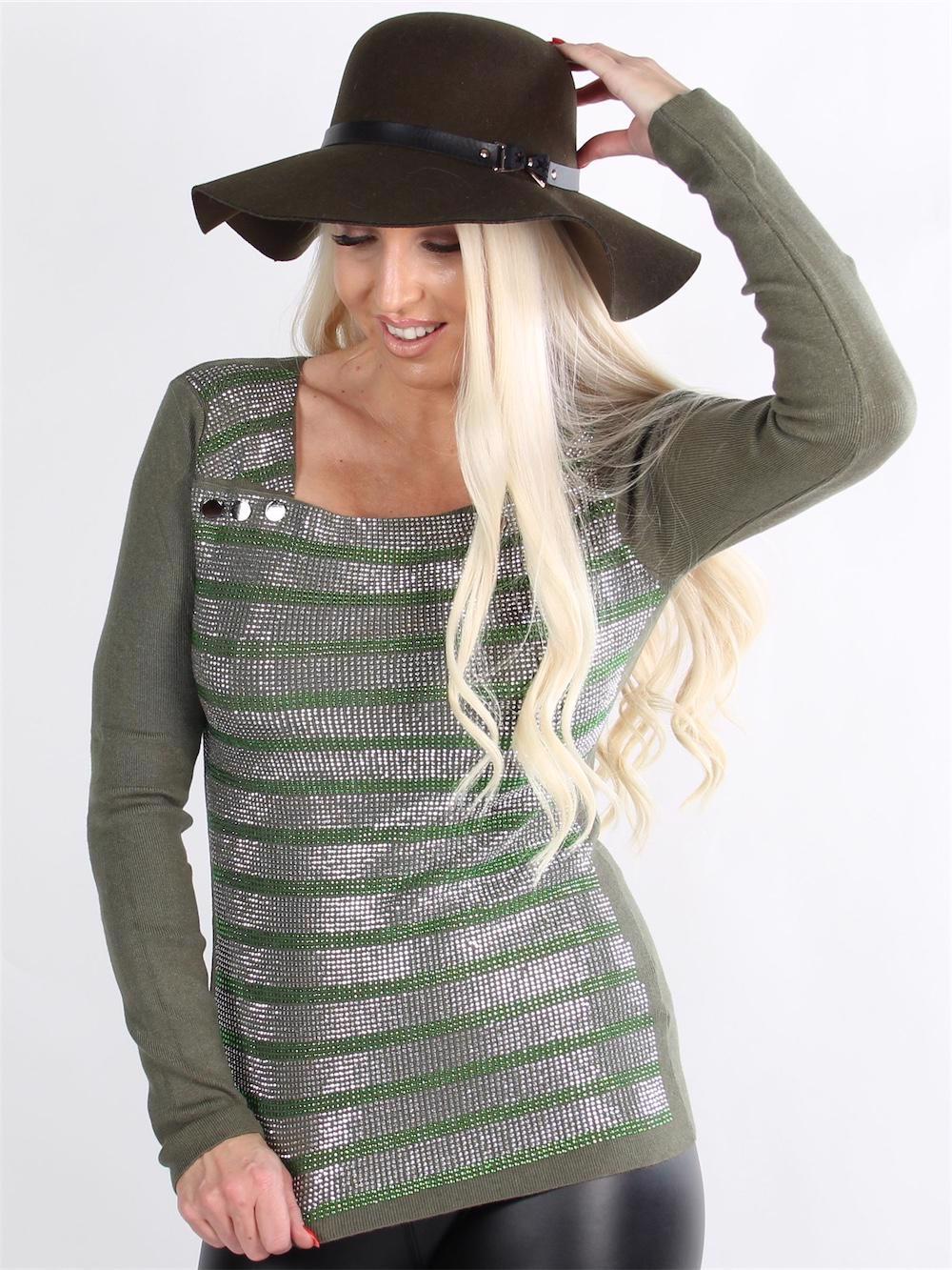 Gabi - Sort strik bluse med similisten